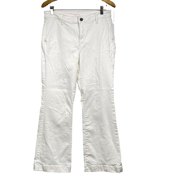 LC Lauren Conrad Denim - Lauren Conrad Flare High Rise Jeans Womens Sz 12 Ivory Color, Nautical Preppy